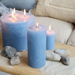 Chic Antique - Macon Bloklys rustik 60 t H: 15 �: 7 cm. sky blue