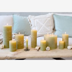 Chic Antique - Macon Bloklys rustik 80 t H: 20 �: 7 cm. Mos Gr�n