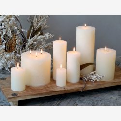 Chic Antique - Macon Bloklys rustik 150t H25/10cm creme.