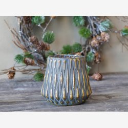 Chic Antique fyrfadsstage guld/kul H: 10,5 : 9cm. 