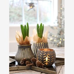 Chic Antique fyrfadsstage guld/kul H: 8 : 9cm. 