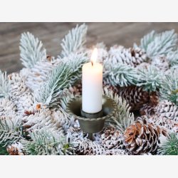 Chic Antique lysholder messing m/spyd L: 9,5cm. 