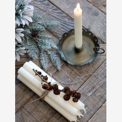 Chic Antique - Macon Kronelys 7 t H: 18 �: 2 cm. Perlemor