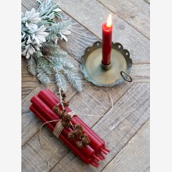 Chic Antique - Macon Kronelys 7 t H: 18 �: 2 cm. Bordeaux R�d