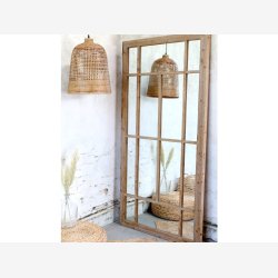 Chic Antique - Loftlampe i bambus flet H:52 :41 cm. 