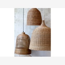 Chic Antique - Loftlampe i bambus flet H:52 :41 cm. 