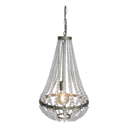 Chic Antique - Fransk Lysekrone m. glasprismer H60/35,5 cm messing