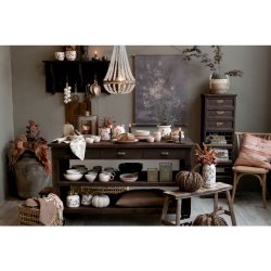 Chic Antique - Fransk Lysekrone m. glasprismer H60/35,5 cm messing