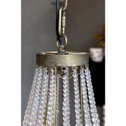 Chic Antique - Fransk Lysekrone m. glasprismer H60/35,5 cm messing