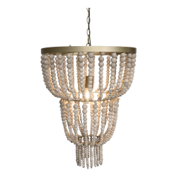 Chic Antique - Lysekrone m. trperler H65/50 cm natur