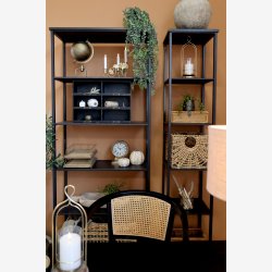 Chic Antique - Lysestage til bloklys m. glas Antique messing H40/�15cm.