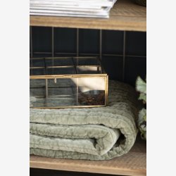 Ib Laursen glasske m/6 rum messing look B:16 H:8 L:21cm. 