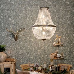 Chic Antique - Versailles fransk Lysekrone m. glasprismer H75/55 cm antique messing