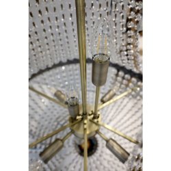 Chic Antique - Versailles fransk Lysekrone m. glasprismer H75/55 cm antique messing