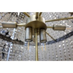 Chic Antique - Versailles fransk Lysekrone m. glasprismer H75/55 cm antique messing