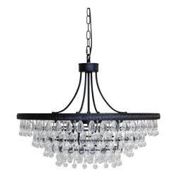 Chic Antique - Versailles Lysekrone m. drbeformede glasprismer H57/70 cm sort