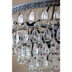 Chic Antique - Versailles Lysekrone m. drbeformede glasprismer H57/70 cm sort