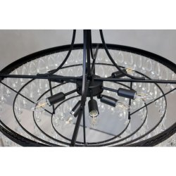 Chic Antique - Versailles Lysekrone m. drbeformede glasprismer H57/70 cm sort