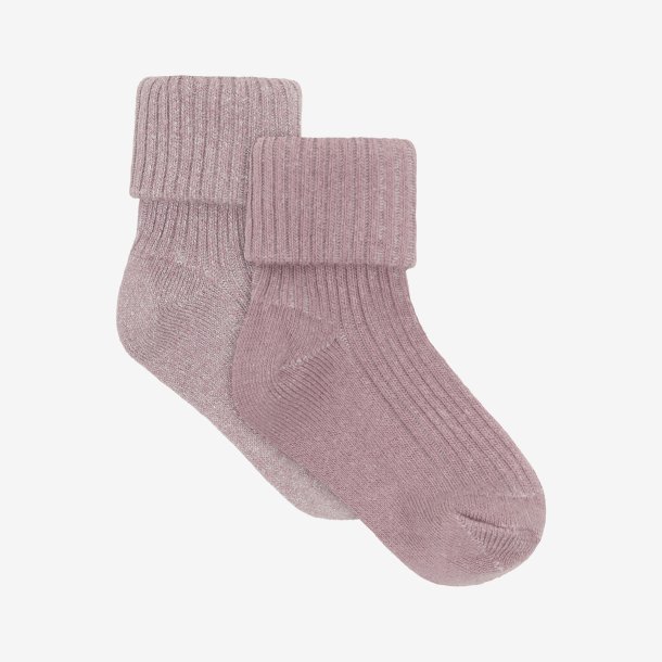 Minymo - Baby Rib Socks m. glimmer - (2-pak)