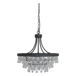 Chic Antique - Versailles Lysekrone m. drbeformede glasprismer H49/50 cm sort