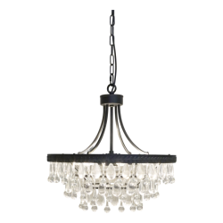 Chic Antique - Versailles Lysekrone m. drbeformede glasprismer H49/50 cm sort