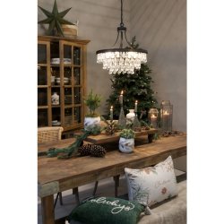 Chic Antique - Versailles Lysekrone m. drbeformede glasprismer H49/50 cm sort