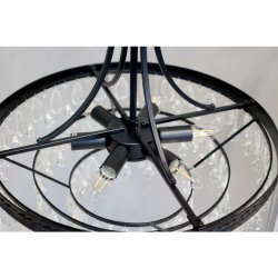 Chic Antique - Versailles Lysekrone m. drbeformede glasprismer H49/50 cm sort