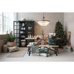 Chic Antique - Versailles Lysekrone m. drbeformede glasprismer H59/90 cm sort