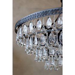 Chic Antique - Versailles Lysekrone m. drbeformede glasprismer H59/90 cm sort