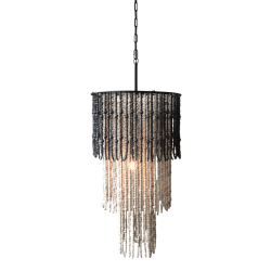 Chic Antique - Lysekrone m. trperler H90/50 cm natur