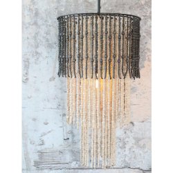 Chic Antique - Lysekrone m. trperler H90/50 cm natur