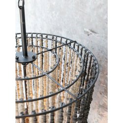 Chic Antique - Lysekrone m. trperler H90/50 cm natur