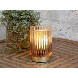 Chic Antique - LED lampe, brun H 13  8,5 cm 