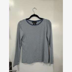 T-Shirt Strib Lysebl�/Hvid Onesize 95%viscose, 5%elestan