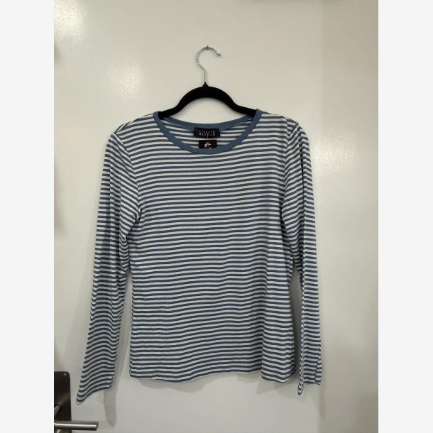 T-Shirt Strib Lysebl�/Hvid Onesize 95%viscose, 5%elestan