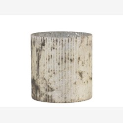 Chic Antique - Hurricane/Lysestage m/riller glas H: 11 : 10,5 cm. Champagne.