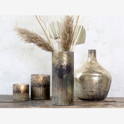 Chic Antique - Vase glas H: 30 : 12,5 cm. antik Brun