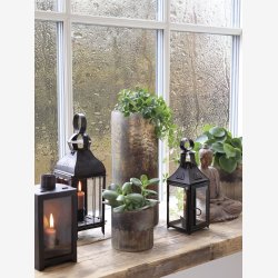 Chic Antique - Vase glas H: 30 : 12,5 cm. antik Brun