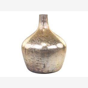 Chic Antique - Vase/Flaske glas antik guld H: 33 : 25cm. 