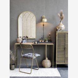 Chic Antique - Vase/Flaske glas antik guld H: 33 : 25cm. 