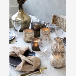 Chic Antique - Vase/Flaske glas antik guld H: 33 : 25cm. 