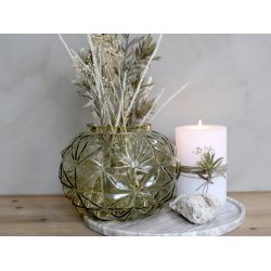 Chic Antique - Vase/stage m/mnster, grn H 17  22 cm