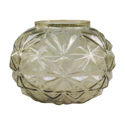 Chic Antique - Vase/stage m/mnster, grn H 17  22 cm