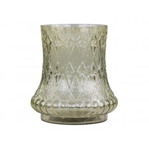 Chic Antique - Vase/stage m/udskringer, grn H 18  16,5 cm
