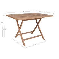 House Nordic - Oviedo Teak spisebord, 120x80x75 cm