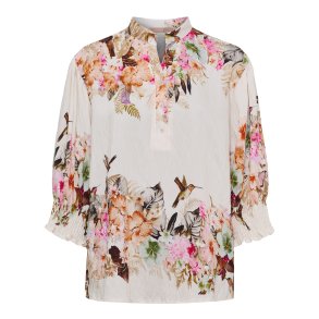Marta Du Chateau - MdcMelisande Skjorte Blomsterprint Camel Flere strs.