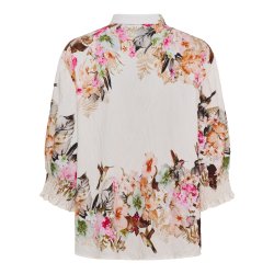 Marta Du Chateau - MdcMelisande Skjorte Blomsterprint Camel Flere strs.