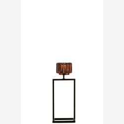 J-Line - Fyrfadsholder Glas Brun 12x11x31,5 cm.