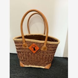 Madam Gr�skar - Strandtaske Br�ndt Gul 36x25 cm.