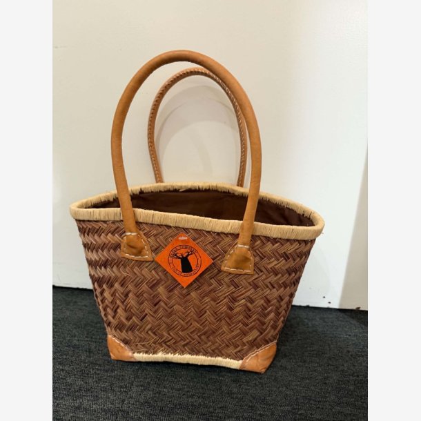 Madam Gr�skar - Strandtaske Br�ndt Gul 36x25 cm.